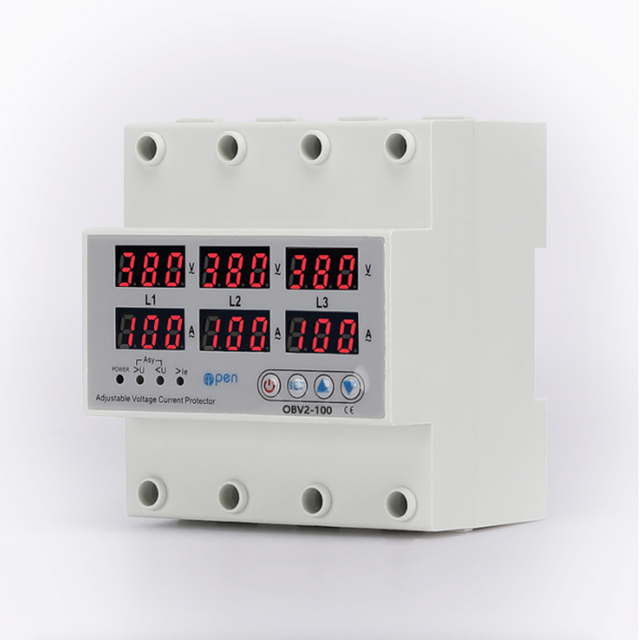Open Three-Phase Smart Energy Meter with WIFI Connectivity Over/Under Voltage Protection KWH Meter