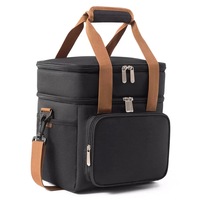 Sac à lunch isotherme de grande capacité avec logo personnalisé pour femmes et hommes Sac de boîte à lunch souple isolé en PEVA étanche à double couche pour pique-nique