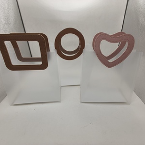 PP Frosted Transparent PP Handbag Custom logo Plastic Shopping Bag Clear PVC Transparent Handle Bags Packing for Gifts - Product Image 2