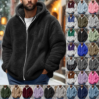 Jaket Varsity Kasual Sporty Vintage Polos Berkerudung Oversize dengan Ritsleting, Dua Sisi, Bejirog, Termal, Tahan Angin, Bernapas, untuk Musim Dingin