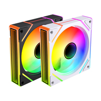 Ventiladores LOVINGCOOL con Diseño de Espejo Grande, RGB de 120 mm, Ventiladores de Refrigeración para PC, Ventiladores de CPU para Juegos de Computadora, Coloridos
