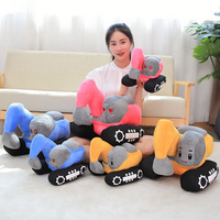 Coussin en peluche créatif en forme d'excavatrice de dessin animé, jouet en peluche doux, véhicule de construction, cadeau pour enfants et garçons, en stock, vente en gros