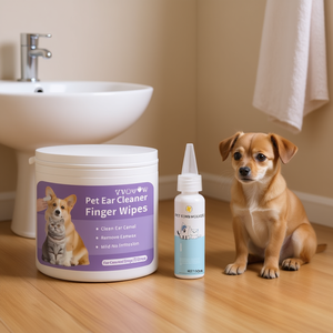 YVOW ผ้าเช็ดทำความสะอาดหูสัตว์เลี้ยง 50 ชิ้นสำหรับแมวและสุนัขอ่อนโยนไม่ระคายเคืองทำความสะอาดช่องหูขจัดขี้หู - Product Image 2