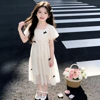 Vestido de Verano Estilo Princesa Hasta la Rodilla para Niñas, Traje de Playa para Niñas Grandes