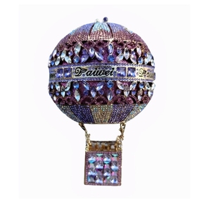 Women Luxury Rhinestone Evening Bag <b>Balloon</b> Crystal Clutch Purse Stylish Handbag for Concert Festival Celebration - Product Image 1