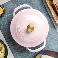 Casserole en fonte émaillée avec couvercle, mini pot polyvalent, pot à ragoût et à soupe multifonctionnel pour la maison, pot de cuisson durable