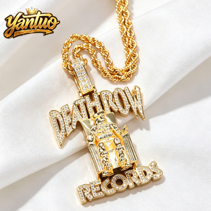 Colgante Estilo Hip Hop Punk Death Row, Chapado en Oro, Micro Pavé, Estilo Pareja, Joyería Fina Europea Personalizada - Product Image 6