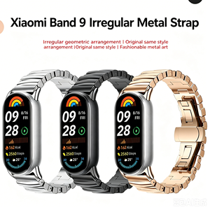 Correa de Reloj de Metal Sólido HUANLONG, Correa de Estilo Ejecutivo Irregular de una Sola Pieza para Mi Band 8/9/10 - Product Image 6