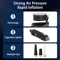 Compresseur d'air portable mini DC 12V pour voiture/moto, moniteur de pression des pneus, gonfleur rapide 150 psi, CE
