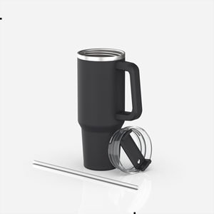 40oz h1.0 पानी वैक्यूम पीने टंबलर डबल दीवार के साथ इन्सुलेट बियर मग हैंडल पुआल स्टेनलेस स्टील सफेद बॉक्स आधुनिक - Product Image 3