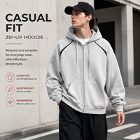 Felpa con Cappuccio Unisex Traspirante ed Ecologica, 340G, Morbida, Foderata in Seta di Latte e Cotone Composito, Curva, per Autunno/Inverno, Vendita all'Ingrosso