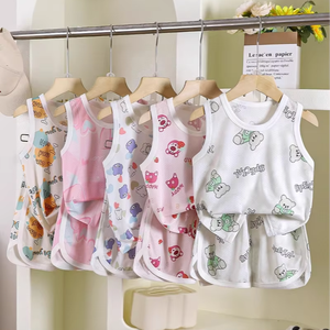 Ensembles de gilets d'été pour enfants, adaptés aux garçons et aux filles, frais et respirants avec motifs de dessins animés - Product Image 1