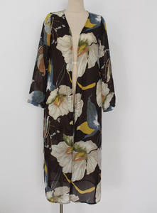 Cardigan <span class=keywords><strong>Kimono</strong></span> in Chiffon da <span class=keywords><strong>Donna</strong></span> con Stampa Floreale, Manica Lunga, Copricostume Estivo e Autunnale, Top Lungo Boho, <span class=keywords><strong>Camicia</strong></span> Ampia da <span class=keywords><strong>Donna</strong></span> - Product Image 5