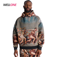 Proveedor de Ropa de la Feria de Cantón, Sudadera con Capucha para Hombre, 80% Poliéster, 9% Algodón, 11% Rayón, con Logotipo Gráfico, Sublimación, Impresión Personalizada