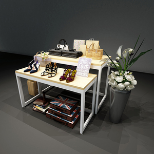 Kim loại bằng gỗ nhiệm vụ ánh sáng 3-kệ cầu thang hình hiển thị đứng cho cửa hàng quần áo siêu thị khuyến mãi Giày Túi sơn tĩnh điện - Product Image 1