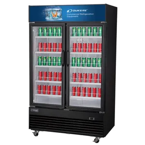 スーパーマーケット冷凍装置二重ガラスドア冷蔵庫クーラー商業ディスプレイドリンクショーケース冷蔵庫
