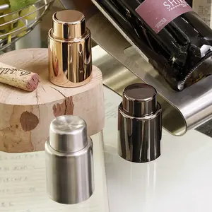 Wine Bottle Champagne Stoppers Stainless Steel Wine Savers Reusable Wine Preserver Vacuum Pump Corks Keep Wine Really Fresh