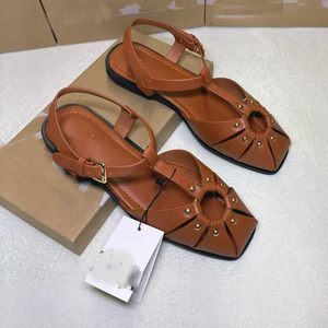 Sandali ZA Baotou con <span class=keywords><strong>Borchie</strong></span> e Fori Rotondi per Donne, <span class=keywords><strong>Scarpe</strong></span> Romane Traforate Versatili con Punta Tonda - Product Image 4