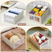 Étagère de rangement pliable en lin pour placard avec fenêtre transparente, bacs de rangement pour jeans et jouets, organisation de draps pour systèmes de garde-robe