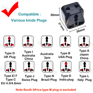 <span class=keywords><strong>Adattatore</strong></span> da Viaggio Universale con Spina UK 3 Pin Tipo G 13A a 5 Prese <span class=keywords><strong>per</strong></span> America, Corea, Francia, Europa, Regno Unito - Product Image 6