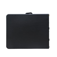 Vente en gros directe, table pliante noire de 180 cm en HDPE, portable, pour mariage, réception, fête, 6 pieds