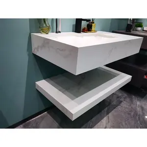 Yeni tasarım moda fabrika stok küçük sipariş miktarı beyaz mermer banyo lavabo veya lavabo