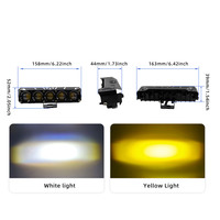 Projecteur LED double universel MONSTANA DC 12V-80V IP67 pour moto, 2300LM, jaune + blanc naturel clignotant