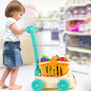 행운의 장난감 시뮬레이션 과일 절단 어린이 슈퍼마켓 트롤리 아기 쇼핑 놀이 집 저장 과일 아이 장바구니 장난감 - Product Image 3