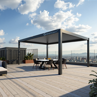 Pergola extérieure en aluminium Greenawn, toit à lamelles réglables, imperméable, motorisée, sur mesure pour jardin