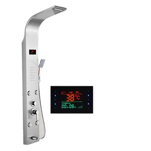 Water Droplet Sanitary Ware <b>Shower</b> Column 304 Stainless Steel Led Display Temperature <b>Control</b> Top Spray <b>Shower</b> Set - Product Image 1
