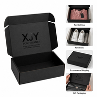 Boîte d'expédition en carton ondulé XJY écologique avec logo en feuille et UV noir, pour robes/chaussures