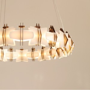 Suspension LED Ronde 600mm 800mm 1000mm 1200mm Tricolore Ovale E27 avec Interrupteur pour Salle à Manger, Salon, Hôtels - Product Image 2
