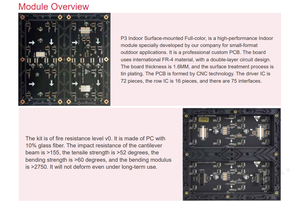 จอแสดงผล LED P3 สีเต็มรูปแบบ ความสว่างสูง 4000cd สำหรับใช้งานภายในอาคาร SMD 192x96 มม. โมดูล LED ระดับไฮเอนด์ ระยะห่างจุดเล็ก 3840HZ - Product Image 5