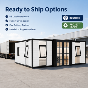 บ้านสำเร็จรูป NewGen Tiny Homes ขนาด 20 ฟุต แบบขยายได้ ดีไซน์ทรงสี่เหลี่ยมผืนผ้าทันสมัยเรียบง่าย พร้อมจัดส่ง รองรับการติดตั้ง - Product Image 1