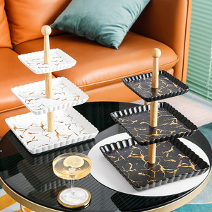 3-Tier Serving <strong>Tray</strong> Cupcake Stand Fruit PlateS Holder <strong>Desserts</strong> Snack Plate for Christmas Wedding Party Cake <strong>Dessert</strong> <strong>Tray</strong> - Product Image 2