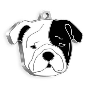 Dog Tag a tema Bulldog nero Design unico animale per accessori canini - Product Image 1