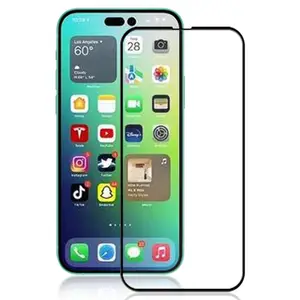 阿莫鲁斯3D弯曲边缘全覆盖全胶水钢化玻璃，适用于iPhone 14专业屏幕保护器