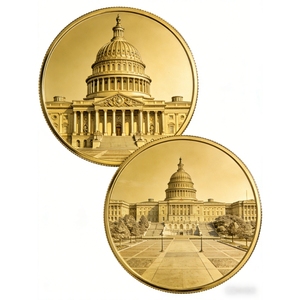 Moneda Conmemorativa 3D de Latón Personalizada al por Mayor, Borde Chapado en Oro Brillante, Logotipo con Color Vívido para Fanáticos de Monumentos Históricos - Product Image 4