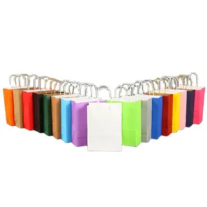 रंग क्राफ्ट पेपर बैग टेवे बैग आयताकार उपहार पेपर पाउच कैंडी रंग रंगीन खरीदारी बैग
