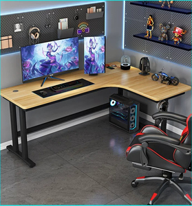 <strong>Black</strong> L-Shaped Gaming <strong>Desk</strong> with CPU Holder, Large Corner <strong>Computer</strong> Workstation for Dual Monitors - Product Image 4