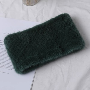 Élégant cache-cou court <span class=keywords><strong>en</strong></span> <span class=keywords><strong>fourrure</strong></span> de lapin tricoté à la main pour femme, respirant, imprimé animal, tressé, chaud pour l'hiver, élastique - Product Image 6