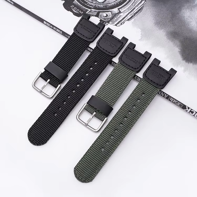 12mm Sport Nylon Strap for Casio SGW100 With Pin Buckle Soft Nylon Nato Watch Band for
