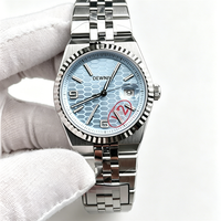 Montre automatique mécanique 40 mm 2026 avec mouvement visible, luxe, mode, hip-hop, plongée, bracelet en acier inoxydable, cadran bleu glace