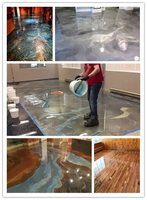 Résine époxy de qualité industrielle pour revêtement de sol |   Peinture époxy liquide transparente avec résistance à l'abrasion et au glissement
