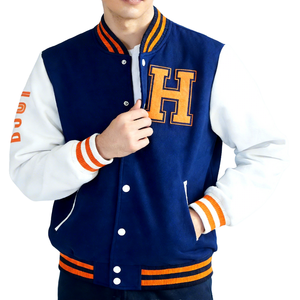 <b>Plus</b> <b>Size</b> Men's Varsity <b>Jacket</b> Custom Logo Embroidery Wool/Polyester Casual Winter <b>Jacket</b> Wholesale - Product Image 1