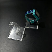 Support de présentation de montres en acrylique transparent pour bureau, avec design mobile, support multifonction pour bracelets et joncs (7x7x1cm)