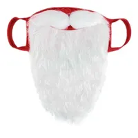 थोक निर्माता कस्टम डिजाइन Chrismas सांता की लंबी सफेद दाढ़ी मुखौटा क्रिसमस सांता क्लॉस दाढ़ी नकली दाढ़ी पर गौण