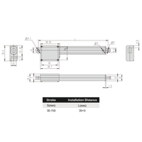 Actionneurs linéaires micro PrimoPal 200N 20mm 35mm 150mm Moteur à tige poussoir 6V 12V Actionneur électrique miniature étanche