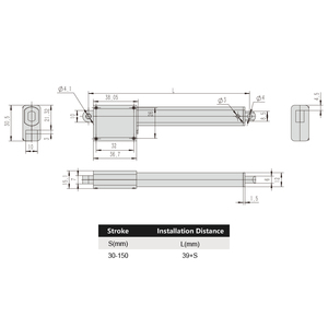 Actionneurs linéaires micro PrimoPal 200N 20mm 35mm 150mm Moteur à tige poussoir 6V 12V Actionneur électrique miniature étanche - Product Image 5