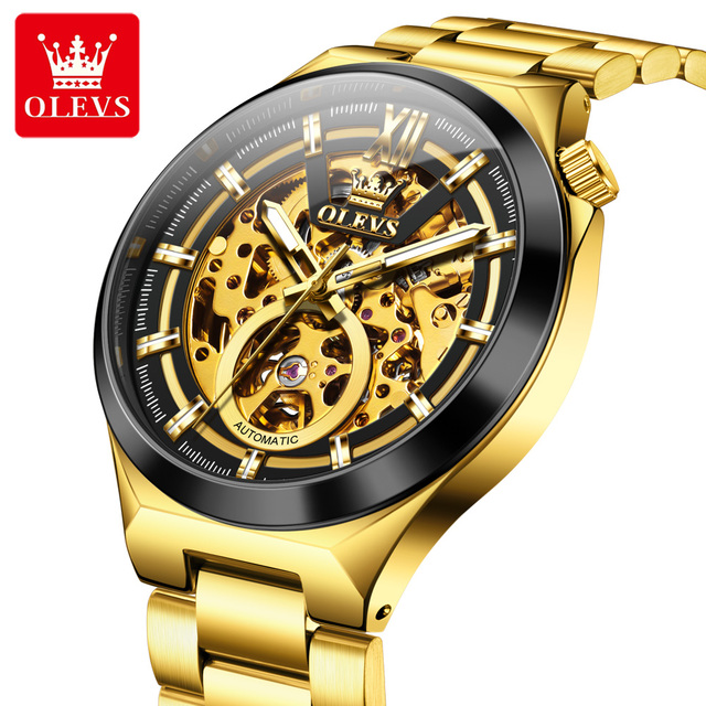 OLEVS 6722 Men Watch Luxury Oem Custom logo Classics Stainless Steel Waterproof Fashion Luminous Man Automatic Mechanical Watch